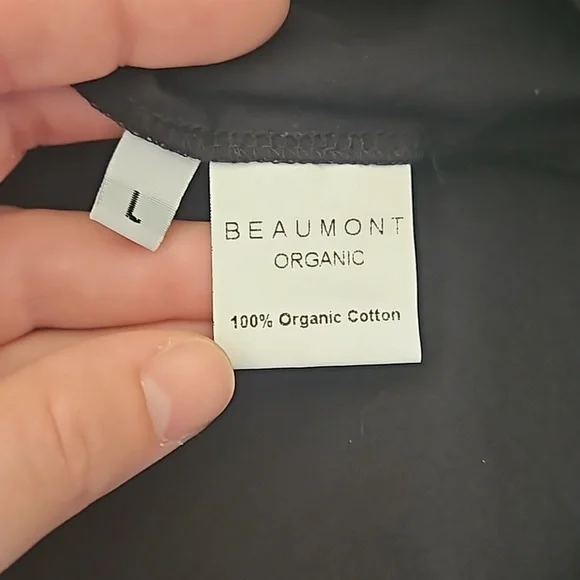 Beaumont Organic, black button up, collared shirt, size L - Picture 6 of 7